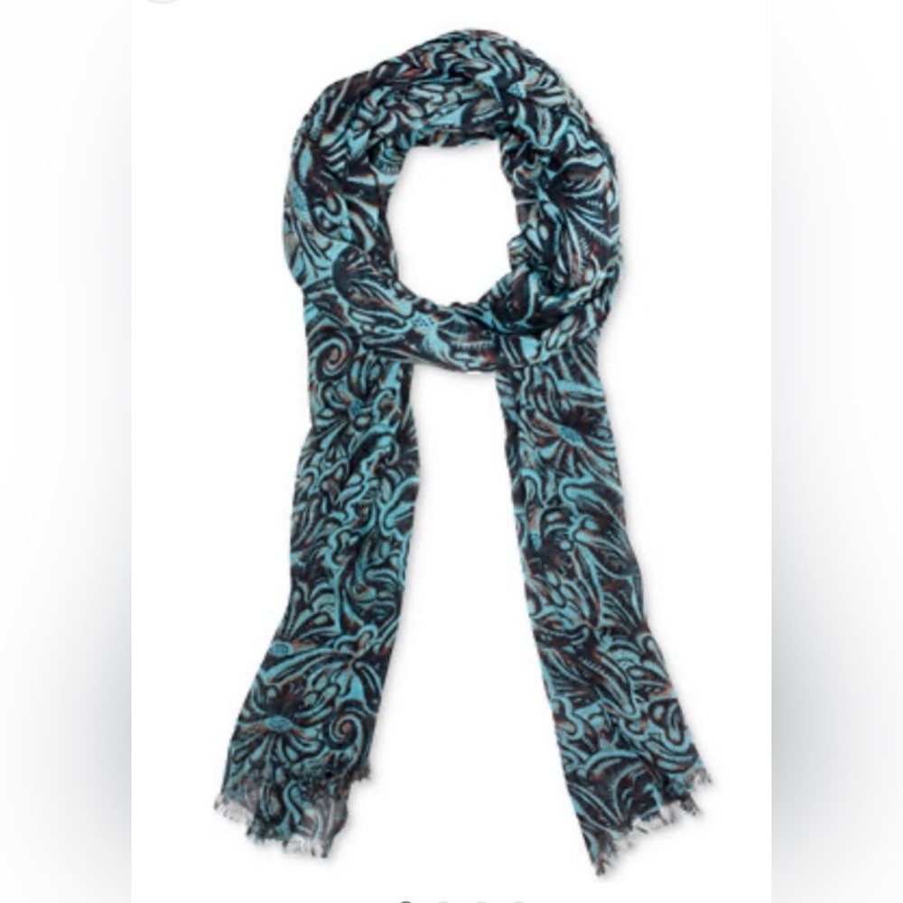 EUC- 🔥Hard to find Full size 
Patricia Nash Turquoise Scarf 🧣